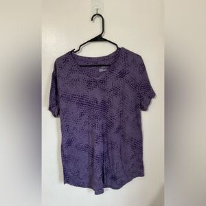 Tek Gear Purple Print Short Sleeve Top